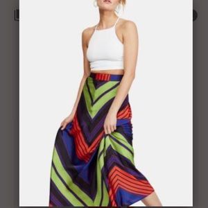 NWT Free People RIO MAXI Chevron Skirt Sz 8
